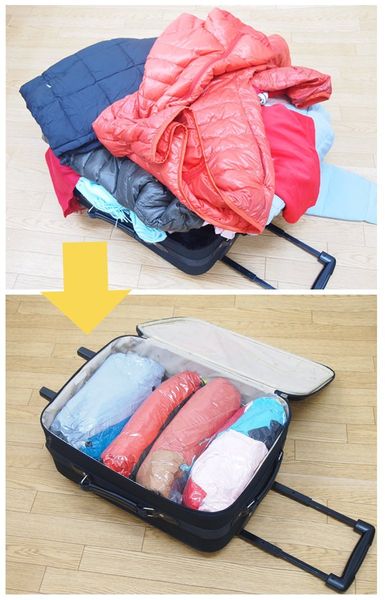 旅行に便利な衣類圧縮袋