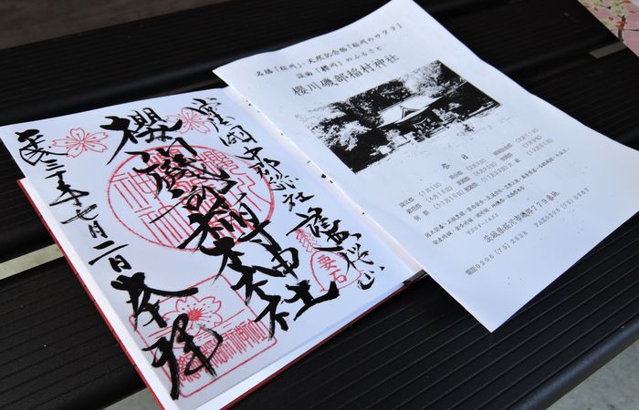 櫻川磯部稲村神社の御朱印と印刷物
